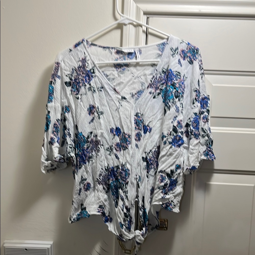 Floral V-Neck Women's Top